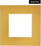 8x10 Mat Bevel Cut for 5.5x8.5 Photos - Acid Free Metallic Gold Precut Matboard - For Pictures, Photos, Framing - 4-ply Thickness
