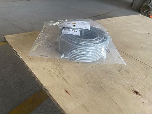 3/16" Wire Rope, 50Ft PVC Coated Steel Cable 7×7 Strand Core, Ideal Cable Railing System for Stair Handrail Balusters Porch Fence Deck, String Light Hanging, Clothesline, Curtains, Shade Sail