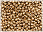 100 pcs Faceted Fire Polished Pressed Czech Glass Beads 3mm (0.12in), Aztec Pale Gold - 01710