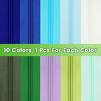 DOITEM 31 Yards / 28 m 10 Pieces Sewing Zippers #3 Nylon Coil Zippers Assorted Zipper for Sewing with 40 Zipper Sliders for DIY Tailor Sewing Crafts Supplies, 10 Color