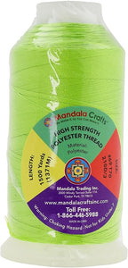 Mandala Crafts Lime Green Heavy Duty Thread -1500 Yds Tex 70 Thread for Sewing Drapery Jeans Leather Hair - Bonded Polyester Thread Outdoor Marine Upholstery Threads