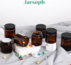 Amber Glass Jars with lids, 24 Pack 4oz Empty Cosmetic Jars, Refillable Airtight Wide Mouth Container for DIY, Sample, Cream, Lotion, Candle Making, Powder, Cosmetic