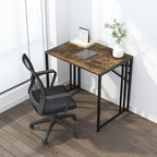 32 inch Small Folding Computer Desk, Writing Gaming Computer Desk for Small Spaces, No Assembly Required Home Office Desk, Rustic Brown