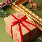 LaRibbons Thin Velvet Ribbon 3/8 Inch x 25 Yards, Red Velvet Ribbon for Christmas Tree, Gift Wrapping, Wreath Bow, Outdoor Decoration