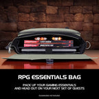 ENHANCE Collector's Edition RPG Player's Essentials DnD Bag - Dragon Hide Exterior Messenger Bag Fits 2-4 Books, Binders, Dice & Accessories, with 17 inch Laptop Slot, Battlemap Straps (Dragon Silver)