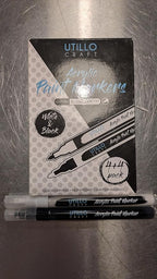 White+Black Paint Pen (8-Pack) Extra Fine Tip Made in Japan | Bold Color+100% Coverage | For Rock, Wood, Glass, Paper, Fabric, Canvas, Metal and More! | 0.7mm Paint Pens | Acrylic Paint Pens
