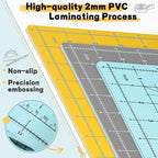 Premium Self Healing Cutting Mat 18'' x 12'', A3 Non-slip Sewing Mat for Quilting, 5-Ply Rotary Cutting Board Double-Sided for Crafts Cutting Fabric Scrapbooking Modeling Projects, Lemon Yellow