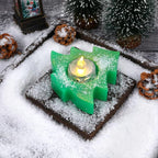 2PCS Christmas Resin Molds Christmas Tree Candle Holder Resin Molds Snowflake Silicone Resin Mold for Tea Lights Epoxy Resin Mold for Home Table Decorations Xmas Decor