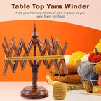 Nagina International Wooden Handcrafted Heavy Duty Wooden Yarn Ball Winder - Premium Crafted Knitting Crocheting Accessories & Combo Set - Table Top Yarn Swift (Rosewood)