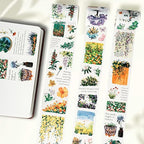 WT Spring Oasis Washi Tape Sticker Set, 3 Rolls, Original Designs, Nature-Inspired Floral Decorative Masking Tape, Wide Craft Tape, Bujo Planner Supplies, Adhesive Wrapping Tape, DIY Paper Tape