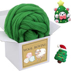 Wool Roving Bulk - 8.82oz Super Wool Chunky Yarn, Wool Roving Top for Needle Felting, Soft Felting Wool Supplies for Hand Spinning, Blending, Weaving and DIY Craft (Grass Green)