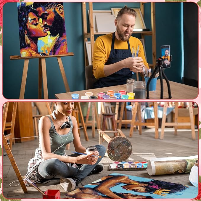 Zhanmai 12 Pack Pre Drawn Canvas for Painting Sip and Paint Kit 8" x 10" Paint Party Set Canvas Painting Pre Printed Canvases for Party Favor DIY Virtual Adult's Date Night(Sexy Couples)