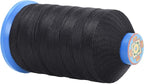 Mandala Crafts Bonded Nylon Thread Black Heavy Duty Sewing Threads - 800 YDs Size 277 840D T270 Tex 270 Thread for Leather Jeans Weaving Outdoor Marine Upholstery Threads