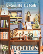 Cutefun Book Nook Kit - DIY Miniature Dollhouse Kit 3D Creative Decorative Bookend 3D Wooden Puzzle for Adults, Bookshelf Insert Library Decor with LED Light (Literature Bookstore)