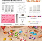 Shuttle Art Polymer Clay Kit, 50 Colors, Soft Oven Clay Kit, 19 Carving Tools and 10 Kinds of Accessories, Non-Stick, Non-Toxic, Ideal Gift for Kids