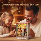 LED 3D Wood Puzzle Puppet Theater Book Nook Kit - Interactive Miniature DIY Bookshelf Insert with Movable Puppets - Creative Fantasy Scene Home Decor Gift(Puppet Theater)