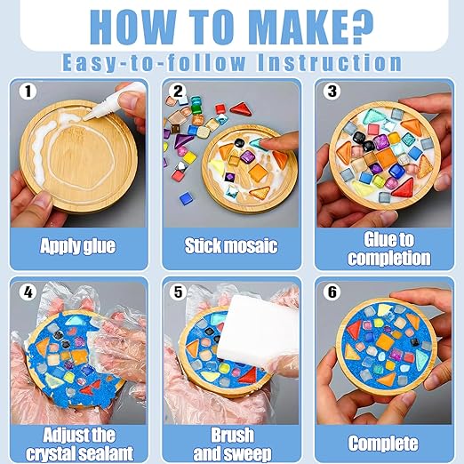 Mosaic Crystal Grout, Mosaics Tile Tools, Mosaic Tile Accessories – Essential for Handmade Grouting and Perfect for DIY Craft Projects (Blue, 8.8oz)