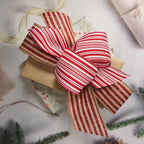CT CRAFT LLC Red and White Stripe Wired Ribbon – 2.5" Wide x 10 Yards Long Decorative Fabric Ribbon for Crafts, Gift Wrapping, and Holiday Décor