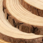 JEUIHAU 8 PCS 7-8 Inches Natural Wood Slices with Holes, Unfinished Predrilled Wooden Circles Tree Bark Slice, Blank Wooden Log Circles for DIY Crafts, Arts Wood Slices, Christmas Ornaments
