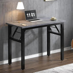 Need Folding Computer Desk - 31.5 Inch Foldable Office Writing Work Study Kids Student Teacher Home Bedroom Table for Small Space, Grey