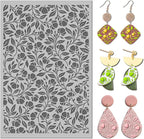 Arbuya Floral Blossom Polymer Clay Texture Mat - Flowers Leaves Leaves Texture Sheet for Polymer Clay Jewelry Making, Earring Charms, DIY Craft Supplies