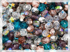 1.76oz Faceted Fire Polished Round Glass Beads 4mm (0.16in), Czech Republic Bohemian Glass Transparent Mix