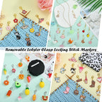 BEEFLYING 16Pcs Marine Animal Stitch Marker Charms for Crocheting and Knitting, Resin Crochet Knit Stitch Marker Pendant with Lobster Clasp for Knitting Crocheting Sewing Accessories