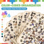 8 Pcs 15'' x 10.5' Extra Large Puzzle Sorting Trays Stackable Puzzle Trays for Sorting Piece Sorter Jigsaw Storage Accessory for 2000/3000/5000/6000 Pieces(Beige)