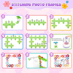 GirlsHome 300+PCS Fabric Flower Bouquets Toys, DIY Flower Crafts Kits for Kids, Arts and Crafts for Kids Ages 6-8 Girls, Build Flower Bouquet, STEM Educational Toy Preschool Gifts (White Purple)