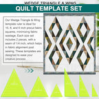 Kigley 3 Set Tall Triangle Rulers for Quilting 6 8 10 Inch Wedge Triangle & Wing Quilting Rulers and Templates Acrylic Quilt Templates for Sewing Layer Cake Patchwork Cutting Pattern DIY Craft (Green)