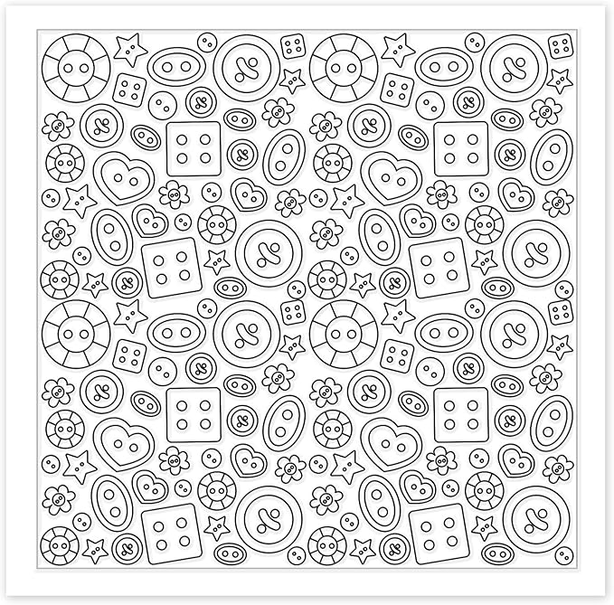 CHGCRAFT Button Pattern Polymer Clay Texture Sheets Heart Graphic Geometric Silicone Texture Stamp Clay Texture Mat Modeling Pattern Pad Sheets for Jewelry and Earrings Tools, 5.5x5.5 inch