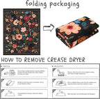 Rugcomf Area Rug 4x6 Rug Washable Boho Rugs Non Slip Low Pile Floral Small Carpet for Bedroom, Bedside, Kids Room, Office, Dining Room(Black)