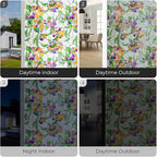 3D Stained Glass Window Film, Decorative Window Privacy Film for Bathroom,Front Door,Home, Sun Blocking Heat Control,Static Cling, Viola Tricolor 23.6inch x 35.4inch