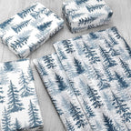 100 Sheets Christmas Tree Tissue Paper, 20x14in Forest Style Wrapping Tissue Watercolor Xmas Tree Art Tissue for Xmas Party Gift Bag Fillers Winter Party Decor (Blue)