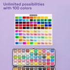 ARTISTRO 100 Watercolor Paint Set, Vivid Colors in Portable Box, Palette set. Perfect Travel Watercolor Set for Artists, Amateur Hobbyists and Painting