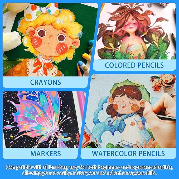 Lunarm Watercolor Paper 25 Sheets, Deckled Edge Paper 300 GSM 4 x 6 inch, Handmade Textured Cotton Paper for Wedding Invitation, Oil Pastel, Watercolor Painting and Cards, Crafts