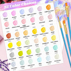 Caliart Acrylic Paint Set with 12 Brushes, 36 Pastel Colors (59ml, 2oz) Art Craft Paint for Artists Adults Beginners Painters, Canvas Ceramic Wood Fabric Rock Painting Supplies Kit