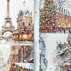 Washi Tape Set,3 Rolls Christmas Stickers for Scrapbook Supplies,Large Size Landscape Washi Tape Stickers for Journaling,Junk Journal,Phone Case,Planner,DIY Craft(Paris)