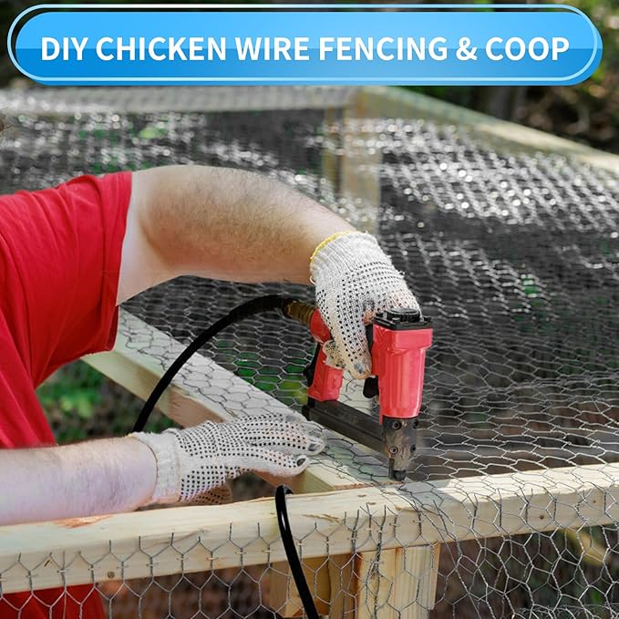 48'' x 150' Black Chicken Wire Mesh Fence, 20 Gauge Galvanized Poultry Netting and 1 inch Garden Mesh Fence Roll, Chicken Wire for Floral Arrangements/Crafts/Farm/Livestock/Pet Protection