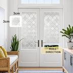 Window Privacy Film Decorative for Front Door, Bathroom Static Cling Stained Glass Sticker Opaque Heat Control UV Blocking Non-Adhesive for Home Windows 11.8x78.7inch