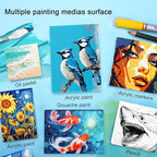 AUREUO Mini Stretched Canvas - 2x3 Inch/24 Pack - 2/5 Inch Profile Small Square Canvas - Gift Set Bulk Pack Canvases for Acrylic Painting & Craft