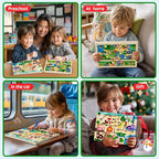 Magnetic Maze 2 in 1 Double Side Color and Number Maze Alphabet Puzzle Board for 3-5 Boys and Girls Kids Montessori Educational Toys (Zoo, One Size)