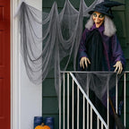 Boao Halloween Cheese cloth 70.87 x 196.85 Inch Gray Cheesecloth Roll for Crafts Large Cotton Muslin Gauze Fabric for Halloween Outdoor & Indoor Spooky Decoration