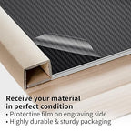 Trotec TroLase | 12"x24"x1/16", 4 Pcs | Carbon/White | 2 Ply | Modified Acrylic | Laser Engraving Double Color Plastic Sheet | Engraving Blanks for Laser, Saw, Guillotine | Made in USA