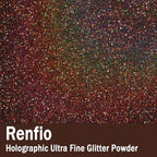 Renfio Holographic Ultra Fine Glitter Powder Metallic Resin Glitter 2.11 Oz (60g) PET Flakes Crafts Sequins 1/128" 0.008" 0.2mm Epoxy Chips Flakes for Tumblers Slime - Laser Coffee