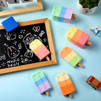 24 Pcs Ice Cream Sidewalk Chalk Set Multicolor Party Favors Bulk Washable Safe Outdoor Chalk for Kids Adults Fun Summer Playground Outdoor Activities Painting on Chalkboard Blackboard