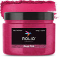 Rolio - Mica Powder - 1 Jar of Pigment for Paint, Dye, Soap Making, Nail Polish, Epoxy Resin, Candle Making, Bath Bombs, Slime - 100G / 3.5oz(Deep Pink)