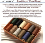 Round Polyester Waxed Thread 0.55mm, 12 Neutral Colors 76 Yards/Spool Wax Coated String Thin Cord for Leather Upholstery Sewing, Stitching, Bookbinding, Beading, Micro Knotting and Braiding