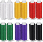 Bupete 12 Rolls Thread for Sewing, 200 Yards Each Roll Sewing Thread, Polyester Threads for Sewing Machine Embroidery Hand Stitching