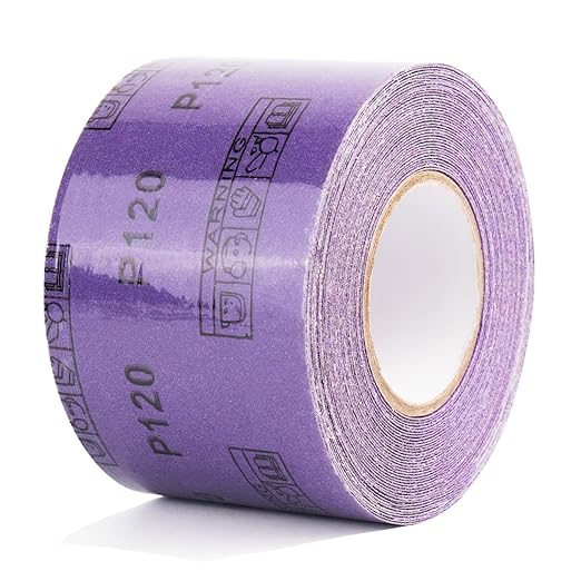 800 Grit PSA Purple Film Ceramic Sandpaper Roll, 2-3/4" Wide Continuous 20 Yard Longboard Sanding Roll Wet Dry Sanding Blocks Self Adhesive Sticky Back Sanding Sheets for Woodworking Automotive
